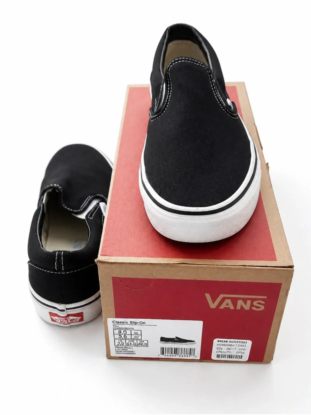 Vans Classic Slip-On Loafers - Black & White